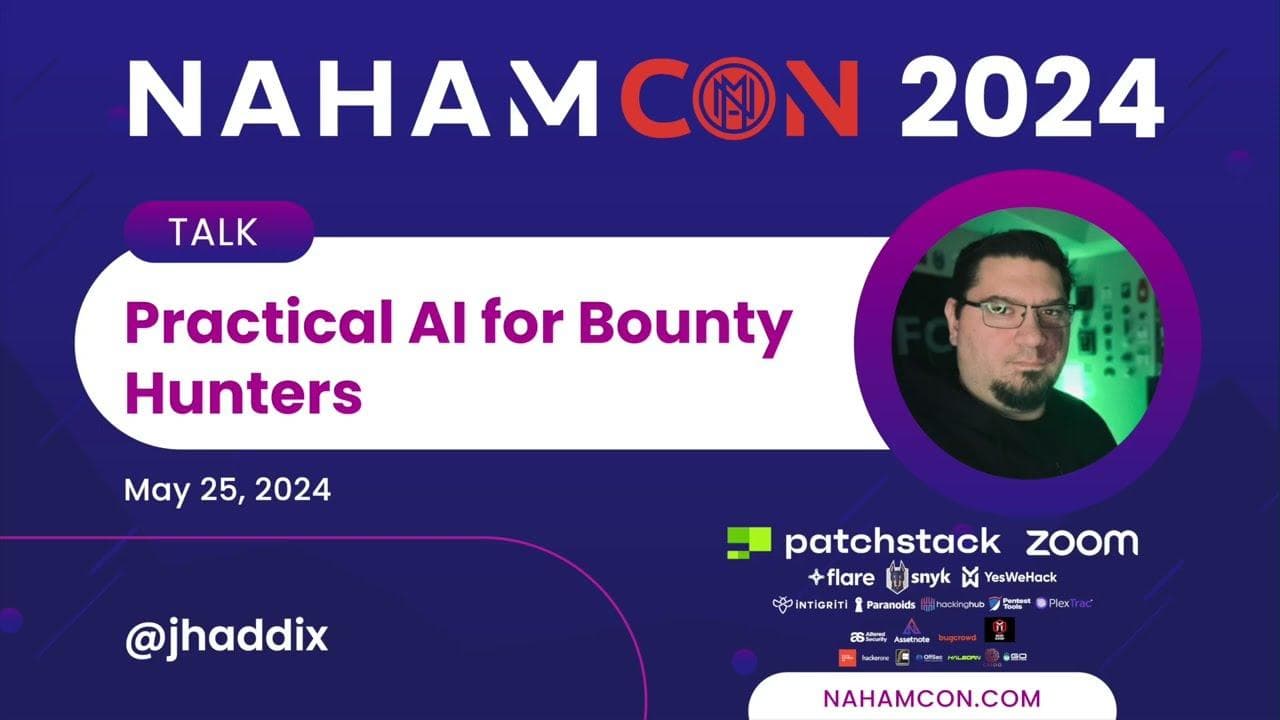 Thumbnail for #NahamCon2024: Practical AI for Bounty Hunters | ‪@jhaddix‬