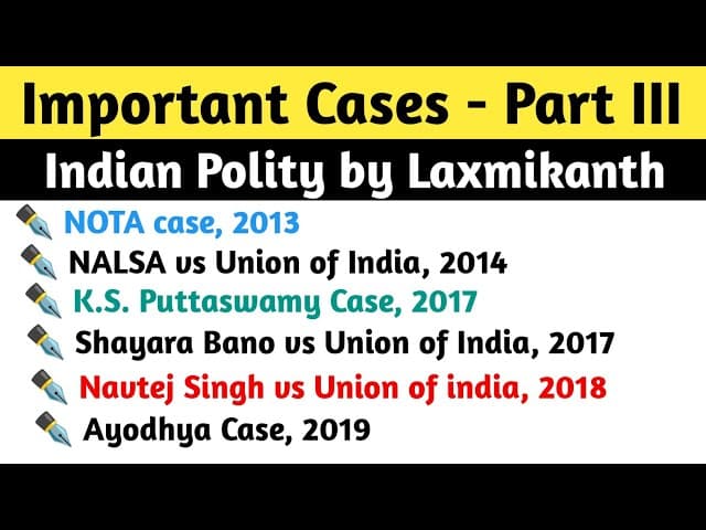 💥3|Important Cases Indian Polity | Laxmikanth | Group 1, II, IV | முக்கிய வழக்குகள் |TNPSC|TNUSRB