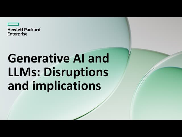 Thumbnail image for Generative AI and LLMs: Disruptions and implications
