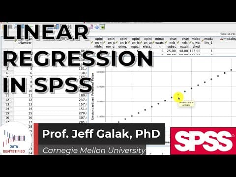 Thumbnail for Linear Regression in SPSS (SPSS Tutorial Video #25): Single Variable Linear Regression