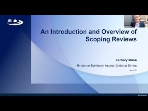 An Introduction and Overview of Scoping Reviews - Assoc. Professor Zachary Munn