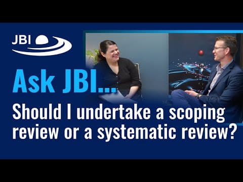 Should I undertake a scoping review or a systematic review?