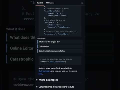 Cloudflare Error Page Generator