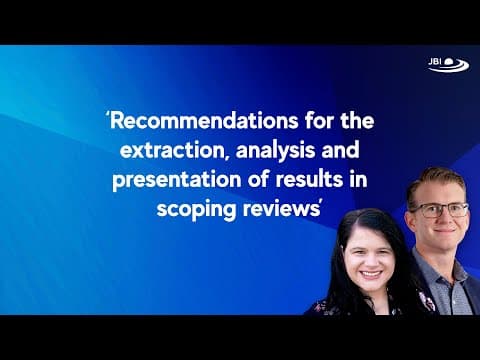 Recommendations for the extraction, analysis and presentation of results in scoping reviews