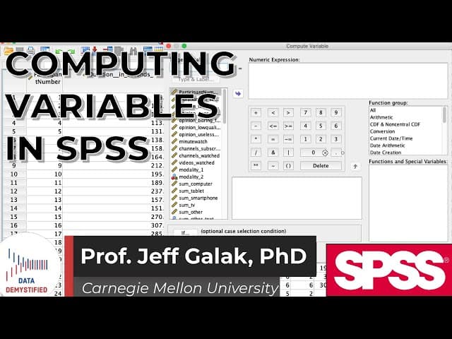 Computing Variables in SPSS (SPSS Tutorial Video #3)