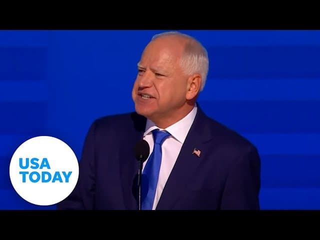 Thumbnail image for Full speech: Tim Walz speaks at 2024 DNC | USA TODAY