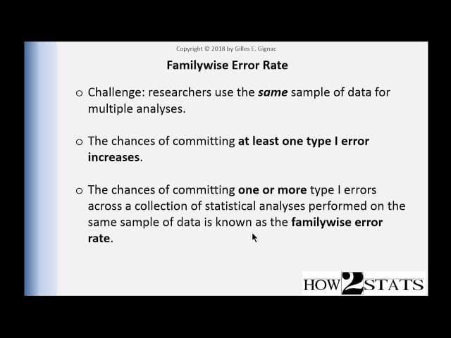 V7.5 - What is familywise error rate?