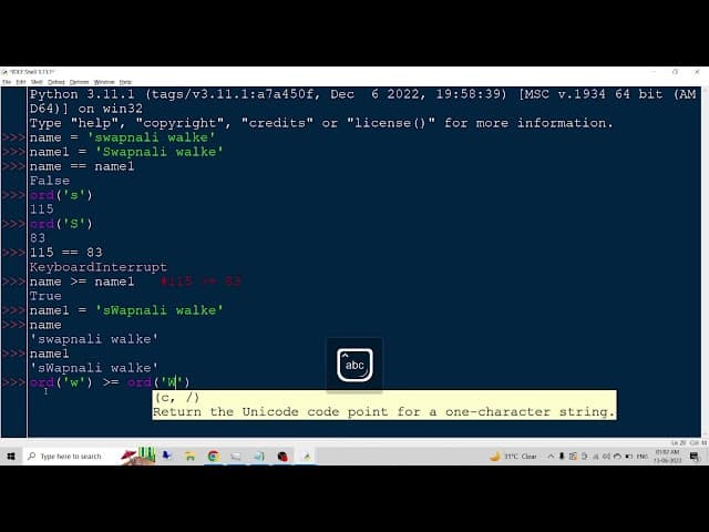 Python Interview Questions and Answers | Comparing Strings in Python | Python Interview Questions