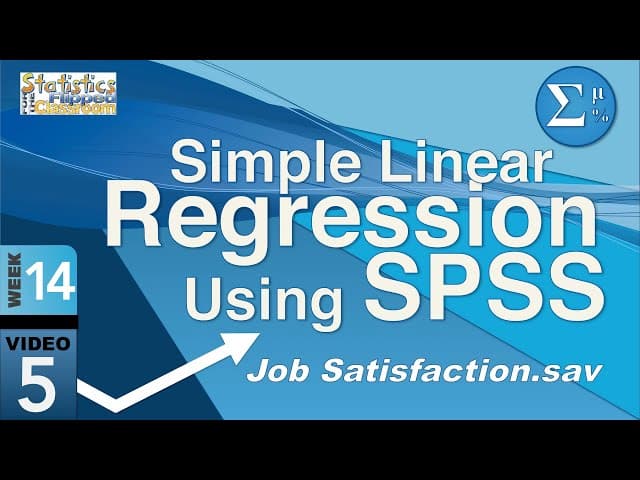 How to do Simple Linear Regression in SPSS (14-5) cover