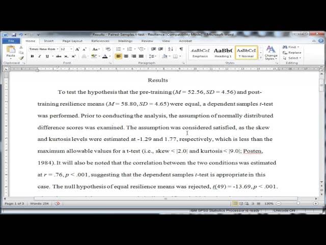 Paired Samples t-test: Writing-Up Results cover