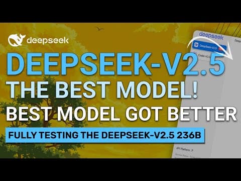 Thumbnail for DeepSeek-V2.5 : The Best Opensource Model GOT BETTER! (Beats Claude, GPT-4O?)