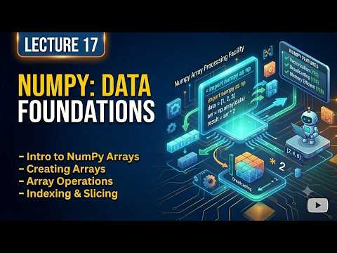 Thumbnail for Python Numpy tutorial for beginners: arrays & mathematical functions. stop using loops today