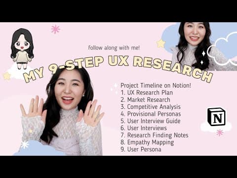 Thumbnail for my 9-step UX research process (ft. notion, miro & more!)