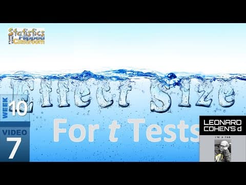 Cohen’s d Effect Size for t Tests (10-7)