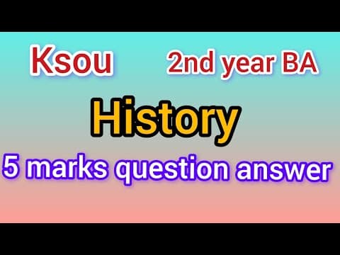 KSOU 2nd Year History Old Question Paper Solution | 5 Marks Answers #ksou #history