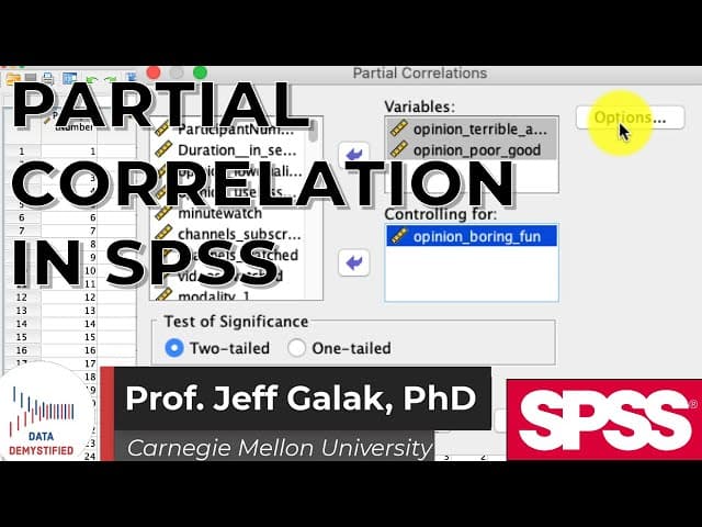 Partial Correlation in SPSS (SPSS Tutorial Video #16) cover