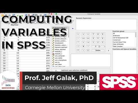 Computing Variables in SPSS (SPSS Tutorial Video #3)