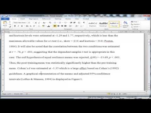 Thumbnail for Paired Samples t-test: Writing-Up Results (Part 2)