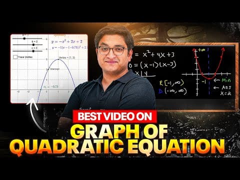 Thumbnail for GRAPH OF QUADRATIC EQUATION in 60 Minutes😱 | Complete One Shot With PYQ's⚡️| JEE Main & Advanced