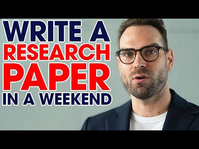 5 Steps To Write A Research Paper In A Weekend | EXPLAINED BY PROFESSOR cover